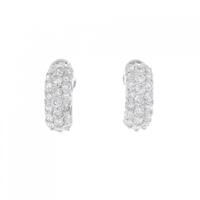 K18WG/K14WG パヴェ ダイヤモンド イヤリング 1.00CT