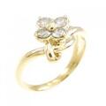 K18YG フラワー ダイヤモンド リング 0.35CT