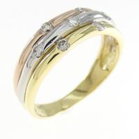 K18YG/PT/K18PG ダイヤモンド リング 0.20CT