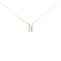 K18PG イニシャルN ダイヤモンド ネックレス 0.05CT
