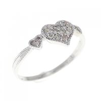 K18WG ハート ダイヤモンド リング 0.10CT