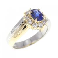 K18YG/PT サファイヤ リング 0.62CT