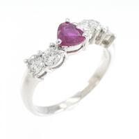 PT ハート ルビー リング 0.48CT