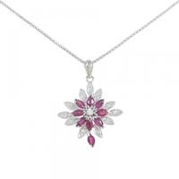 PT フラワー ルビー ネックレス 1.13CT