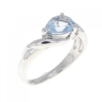 K18WG アクアマリン リング 0.56CT