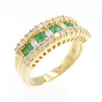 K18WG エメラルド リング 0.45CT