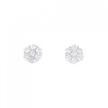 K18WG フラワー ダイヤモンド ピアス 0.50CT