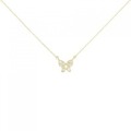 K18YG バタフライ ダイヤモンド ネックレス 0.1CT