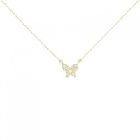 K18YG バタフライ ダイヤモンド ネックレス 0.1CT