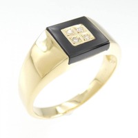 【新品】K18YG オニキス リング