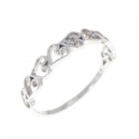 K10WG ハート ダイヤモンド リング