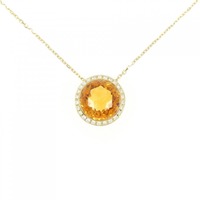 K18YG シトリン ネックレス 6.85CT
