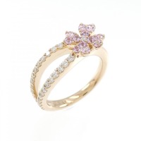 K18PG フラワー サファイヤ ピンキーリング 0.18CT 拡散処理未検査