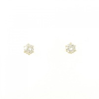 K18YG ソリティア ダイヤモンド ピアス 0.30CT