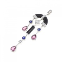 PT カラーストーン ペンダント