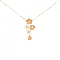 K18YG フラワー サファイヤ ネックレス 0.68CT 拡散処理未検査