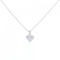 K18WG ハート ダイヤモンド ネックレス 0.106CT