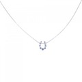 K18WG ホースシュー サファイヤ ネックレス 0.15CT