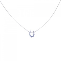 K18WG ホースシュー サファイヤ ネックレス 0.15CT