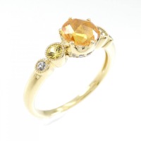 K18YG サファイヤ リング 1.02CT 拡散処理未検査