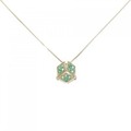 K18YG 2WAY エメラルド ネックレス 0.16CT