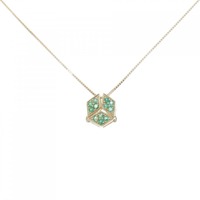 K18YG 2WAY エメラルド ネックレス 0.16CT