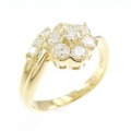 K18YG フラワー ダイヤモンド リング 0.50CT