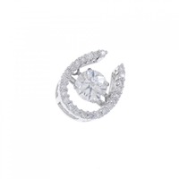 K18WG ホースシュー ダイヤモンド ペンダント 0.473CT