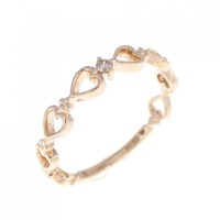 K10PG ハート ダイヤモンド リング