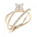 K18PG フラワー ダイヤモンド リング 0.30CT