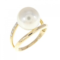 K18YG 白蝶パール リング 10.1mm