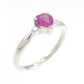 PT ハート ルビー リング 0.51CT
