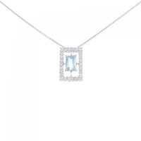 K18WG アクアマリン ネックレス 0.43CT