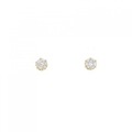 K18YG ソリティア ダイヤモンド ピアス 0.20CT