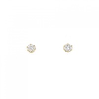K18YG ソリティア ダイヤモンド ピアス 0.20CT