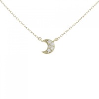 K18YG ムーン ダイヤモンド ネックレス 0.04CT