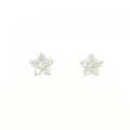 K18WG フラワー ダイヤモンド ピアス 0.40CT