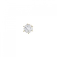 K18YG ソリティア ダイヤモンド ピアス 片耳 0.21CT