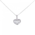 K18WG ハート ダイヤモンド ネックレス 0.20CT