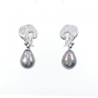 K14WG 黒蝶パール イヤリング