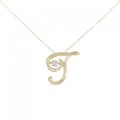 K18YG イニシャルT ダイヤモンド ネックレス 0.05CT