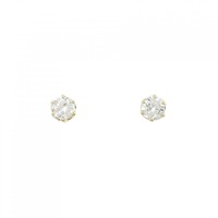 K18YG ソリティア ダイヤモンド ピアス 0.30CT