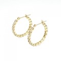 K18YG フープ ダイヤモンド ピアス 1.00CT
