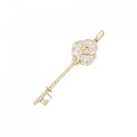K18YG キー ダイヤモンド ペンダント 0.30CT