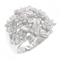 K18WG フラワー ダイヤモンド リング 1.20CT