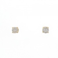K18YG ソリティア ダイヤモンド ピアス 0.2CT