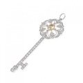 750WG/750YG キー ダイヤモンド ペンダント 0.49CT