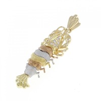 K18スリーカラー ダイヤモンド ペンダント 0.14CT