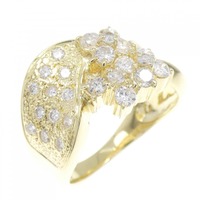 K18YG フラワー ダイヤモンド リング 0.83CT