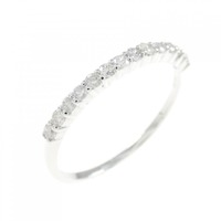 K18WG ハーフエタニティ ダイヤモンド リング 0.20CT